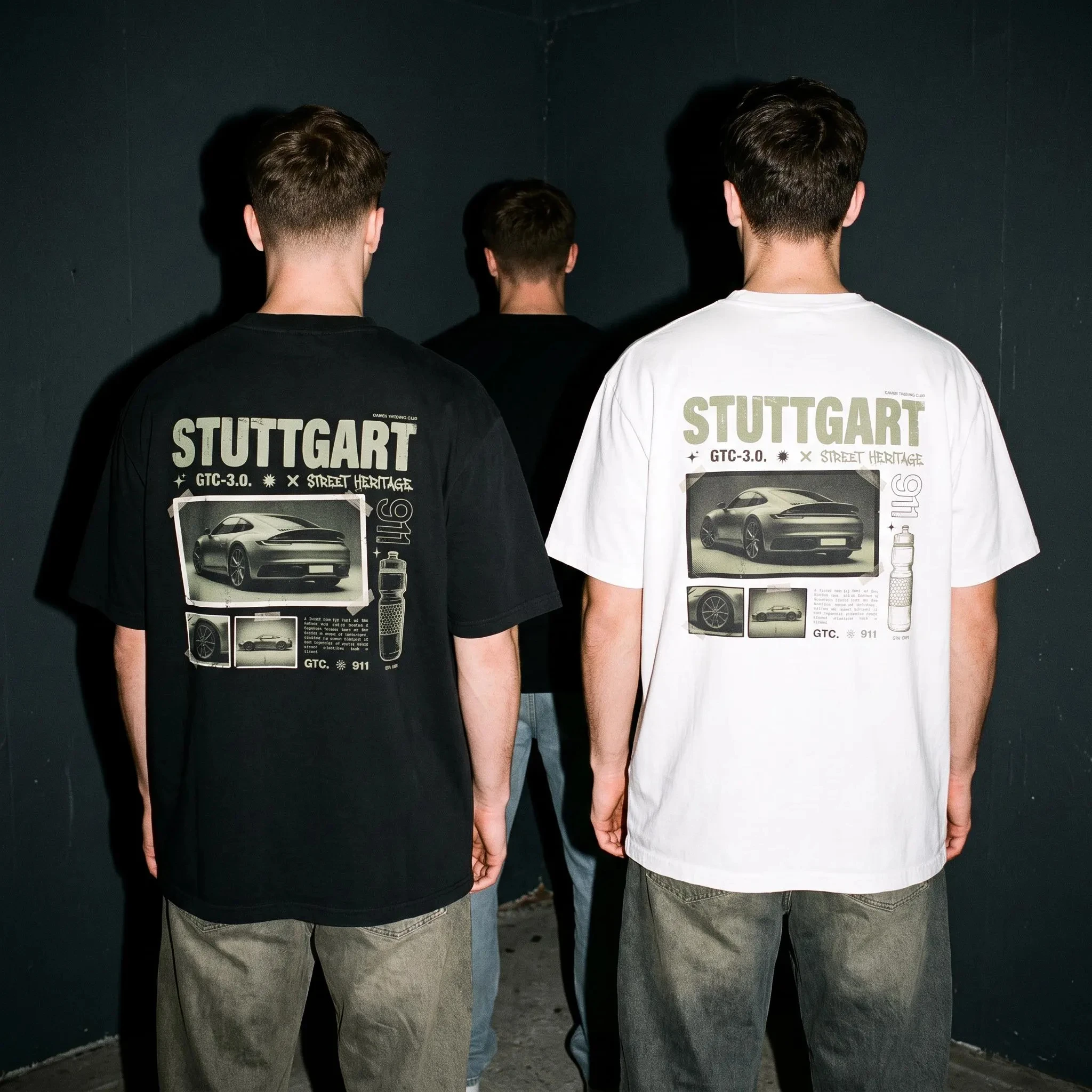 2026 new Short-sleeved ancient European sports car collage pattern nostalgic car culture unisex casual T-shirt