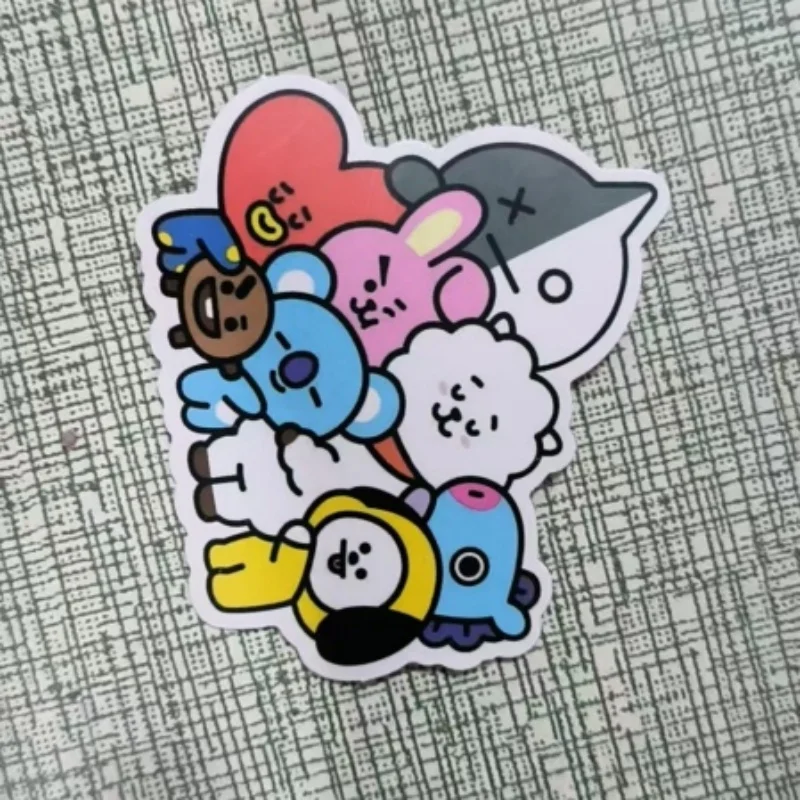 80pcs Anime Cartoon BT21 Stickers Y2K Creative New CHIMMY COOKY Mobile Computer Book Decoration Stickers Gift for Friends
