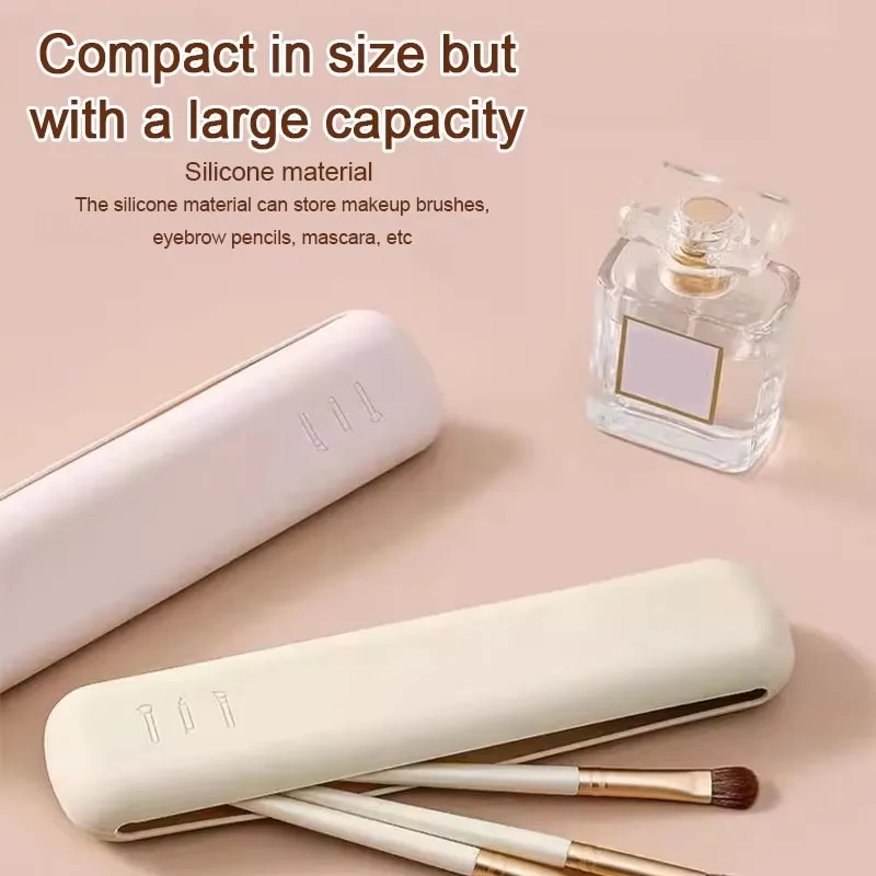 1/2/3/4Pcs Travel Makeup Brush Silicone Organizer Brush Pouch Bucket Container For Makeup Brushes Tools For Women Girls