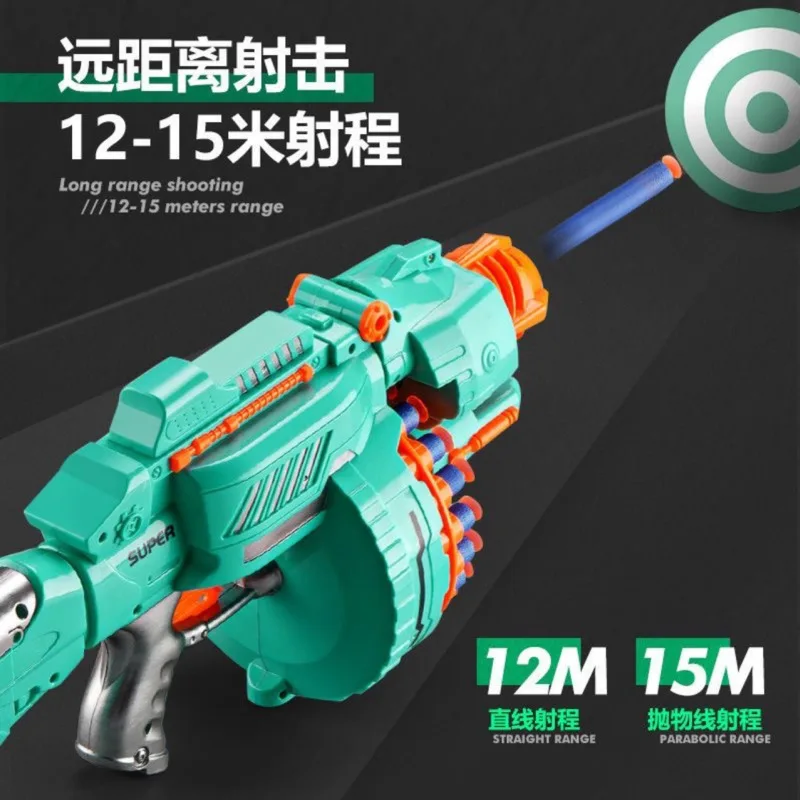 Electric Continuous Firing Soft Bullet Children Gatling Simulation Model Grabbing Boy Birthday Gifts Christmas Easter New Year