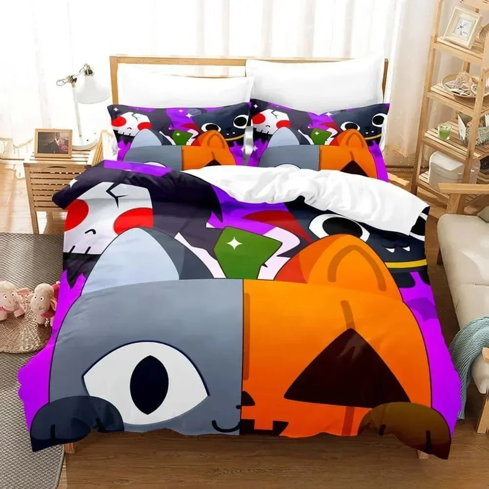 New 3D Game Pet Simulator X Printed Bed Set Duvet Cover Pillowcase Bedding Set Bed Linen Sheet Quilt Cover Full Queen King Size