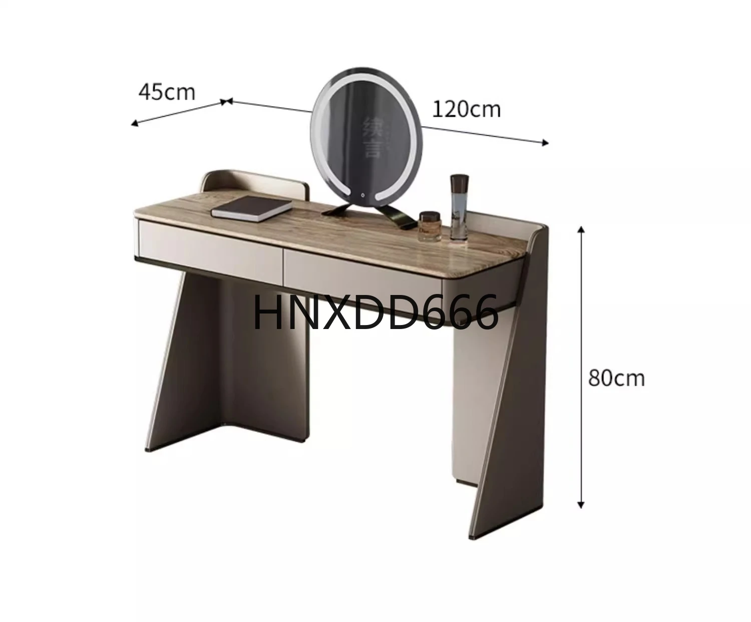

Large flat master bedroom modern high-end white oak makeup table