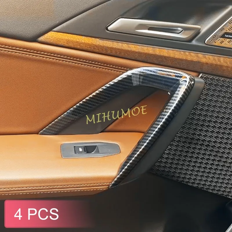 

Для BMW X1 iX1 X2 iX2 U10 U11 2023-2026 гг. Внутренняя дверь из углеродного волокна, подлокотник, ручка, отделка автомобильных аксессуаров, 4 шт.