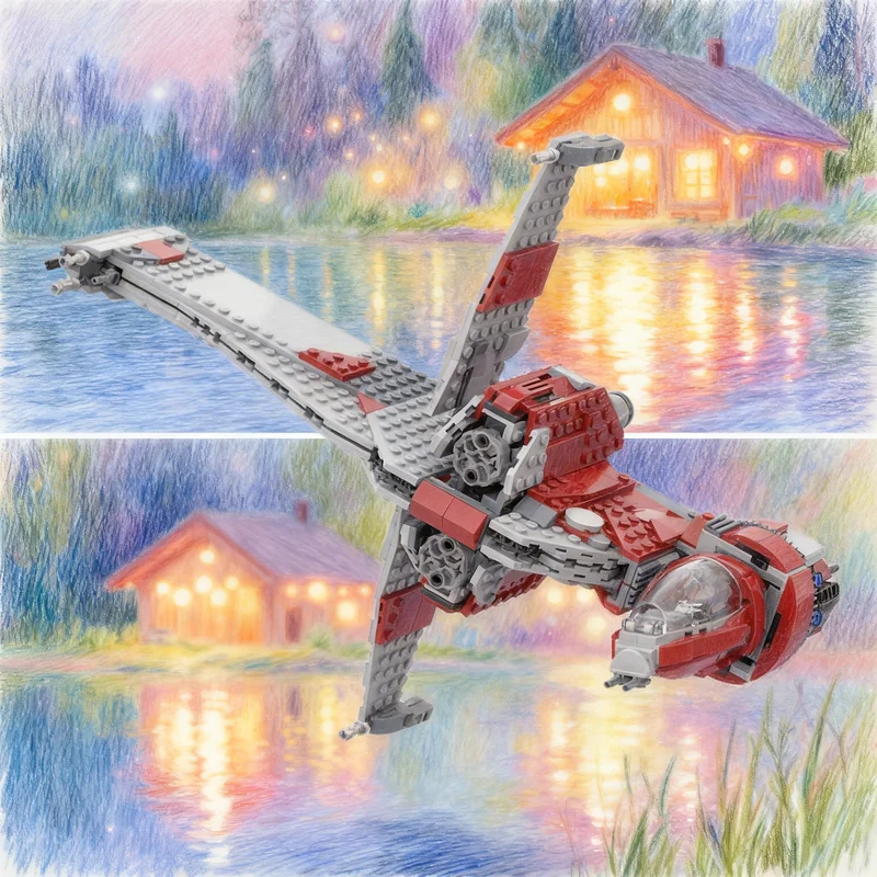 

524 детали MOC B Wing Mark II Starfighter: Альтернативная модель звездолета для сборки, конструктор, рождественский подарок, игрушка, идея для творчества