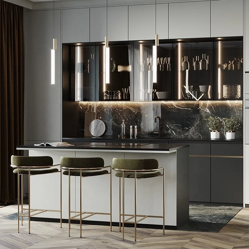 bar Stool Chairs Designer Kitchen Counter Chairs for Green Upholstered Cheap Metal Barstools