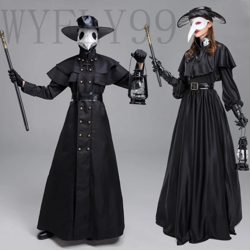 

Plague Doctor Cosplay Dress Set Halloween Cosplay Costume Medieval Punk Birdman Masquerade Party Costume Props Female