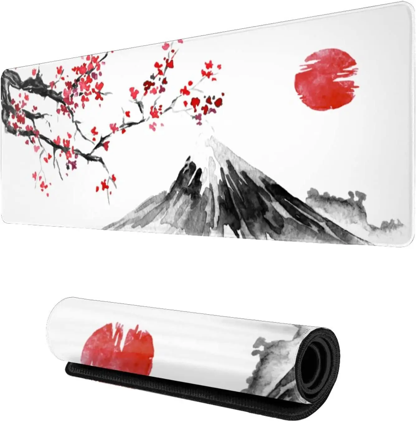 

Japanese Cherry2 XL Extended Large Mousepad 31.5X11.8Inch Big Mouse Pad with Stitched Edge Non-Slip Long Computer Keyboard Mat