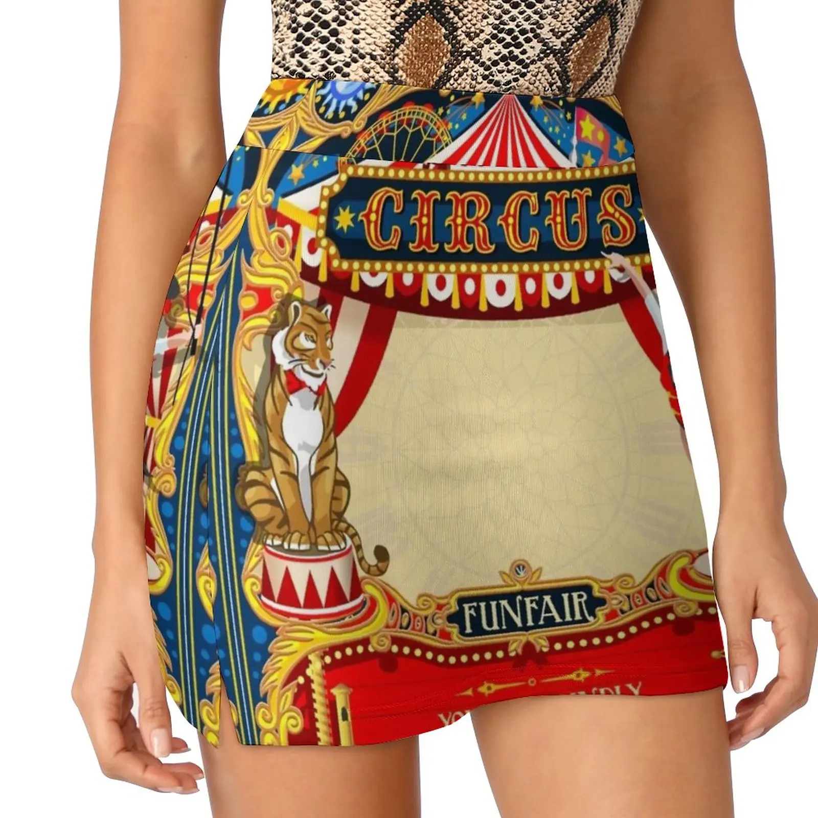 Circus Carnaval Nodigen Poster Vrouwen Rok Met Pocket Vintage Rok Afdrukken Een Lijn Rokken Zomer Kleding Carnaval Circus