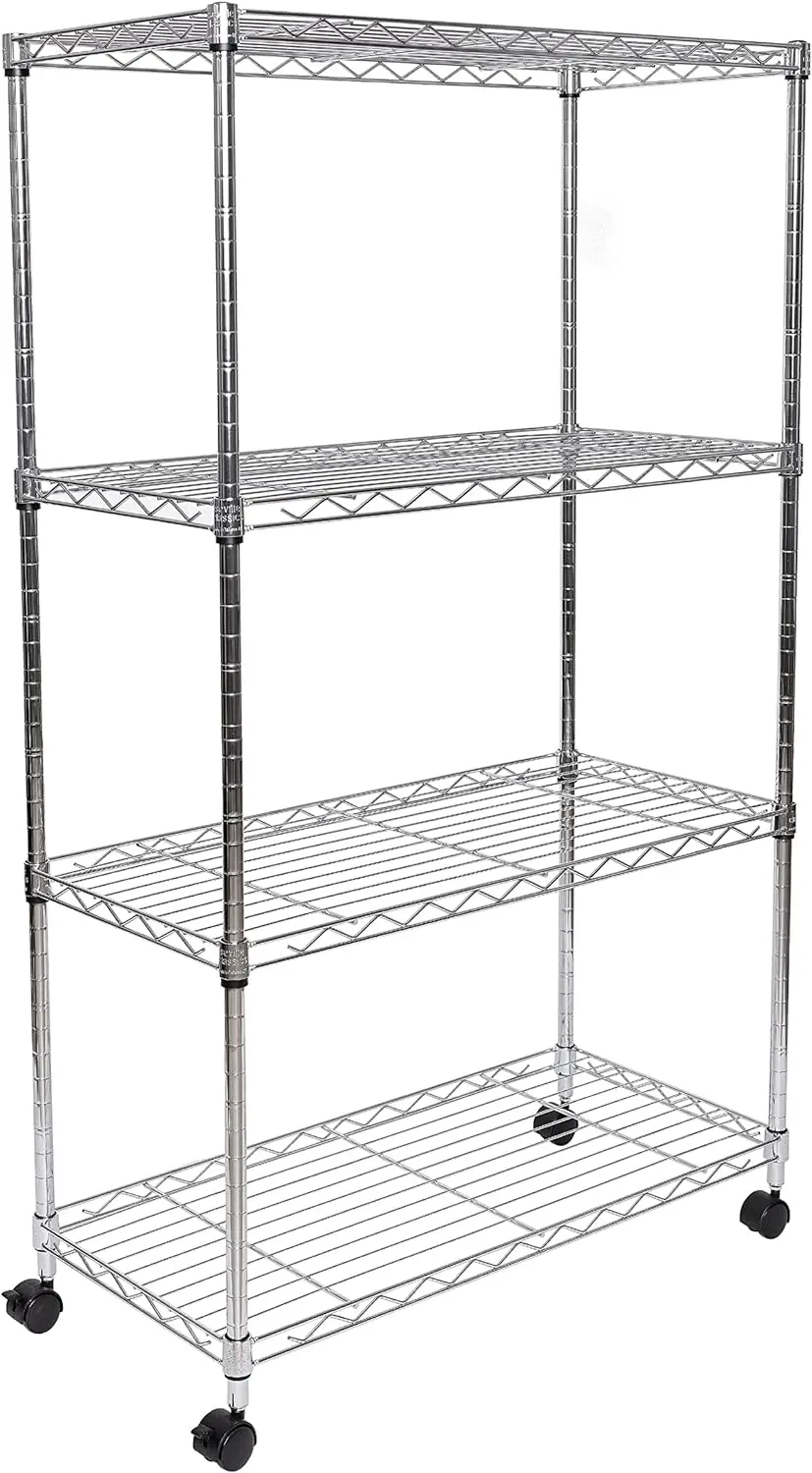 

Unit Adjustable Shelves Organizer Rack, for Home, Kitchen, Office, Garage, Bedroom, Closet, Steel, 4-Tier, 30" W x 14" D