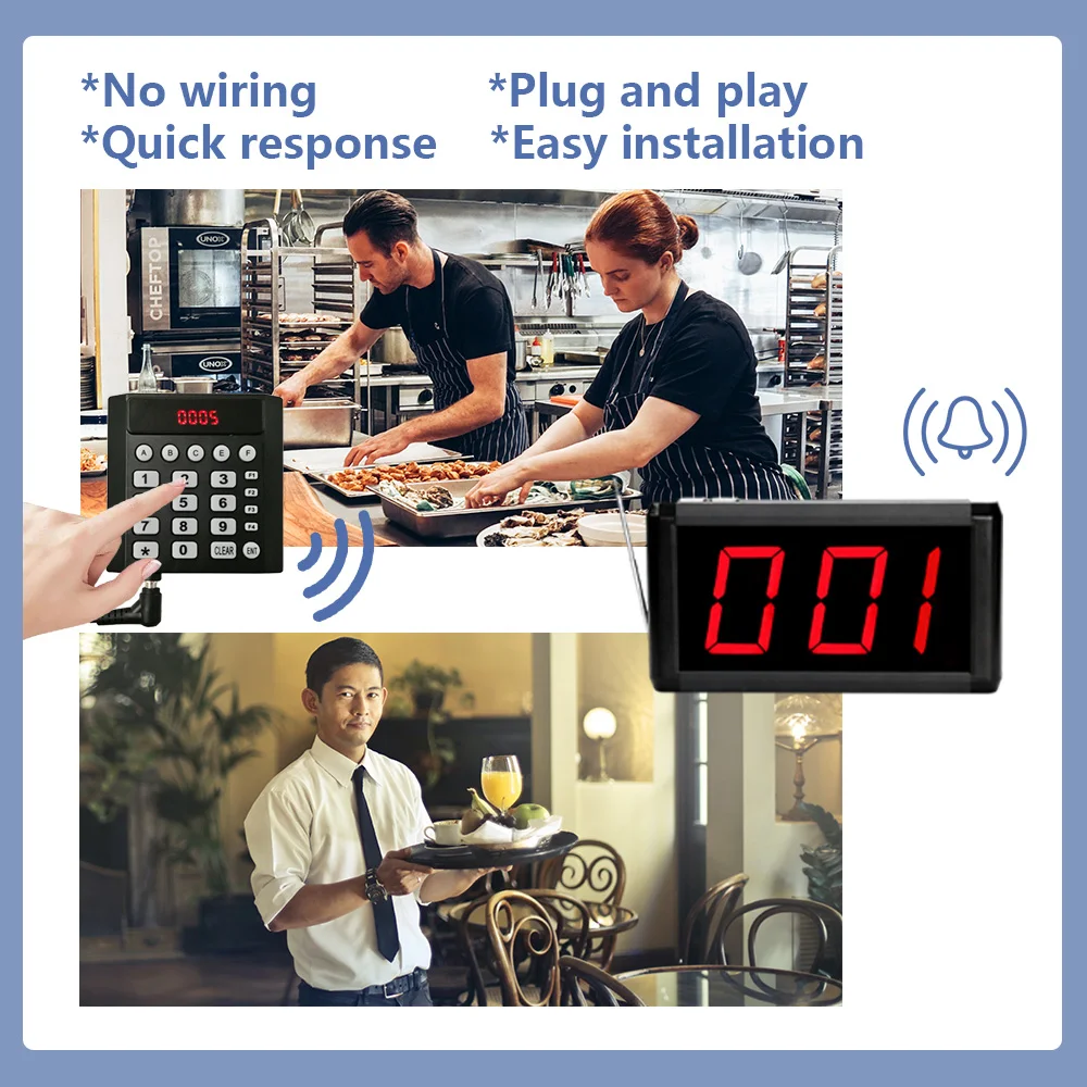 Wireless Queue Calling System Take a Number Device with Voice Call Waiting Number Management System for Restaurant Hospital Bank