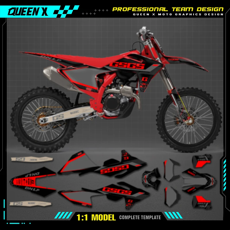 Queen X MOTOR Custom Team Graphics Backgrounds Decals For 3M Stickers Kit For GASGAS GAS GAS 2024 2025 2026 EC MC 009