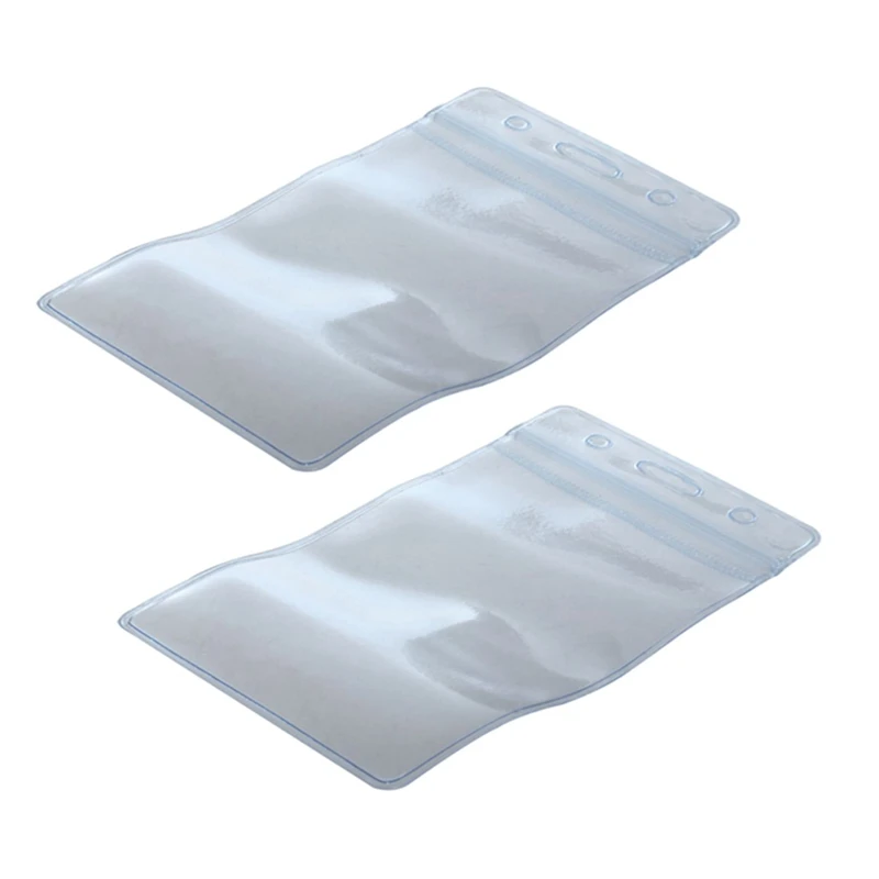 400 Pcs Clear Plastic Vertical Name Tag Badge ID Card Holders