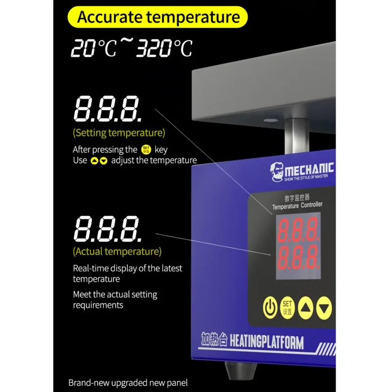 MECHANIC HT-10 Reparación de teléfonos móviles, calentamiento inteligente de temperatura constante para eliminación de pegamento, reparación de placa base
