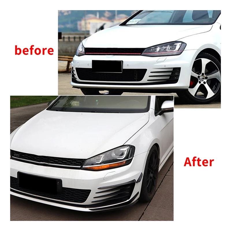 Front Bumper Splitter For VW GOLF 7 MK7 Gti 2013-2016 Fog Light Cover Air Vent Trim Flap Canards Body Kit Parts Accessories