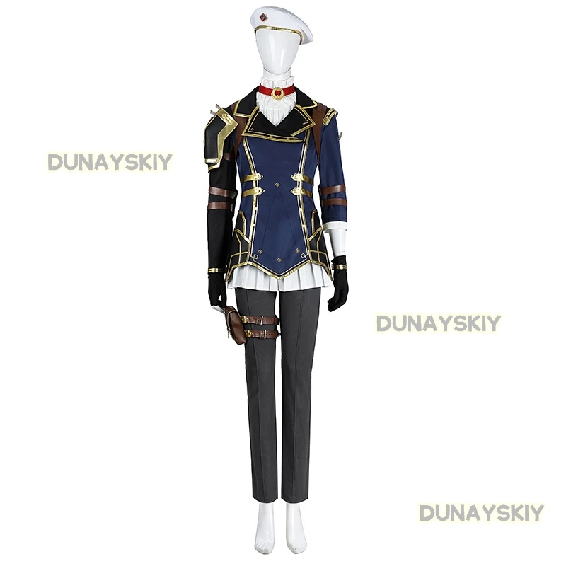 Halloween Arcane Caitlyn Cosplay Sheriff 2024 Anime Game LoL 2 Costume Disguise for Adult Women Roleplay Fantasia Hat Outfits