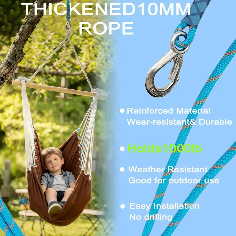 【xxx】Swing Hanging Rope, Professional Stainless Steel Hook And Loop, Home Hammock Hanging Rope Tool, Safe Load-bearing 250kg