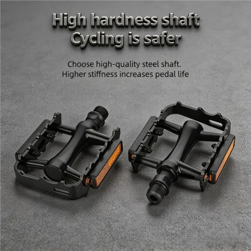Fahrradpedale 9/16 Aluminium Reflektor Elektrisch Rutschfest Leichtgewichtige Lager Flache Plattform Fahrradpedale für MTB Rennrad