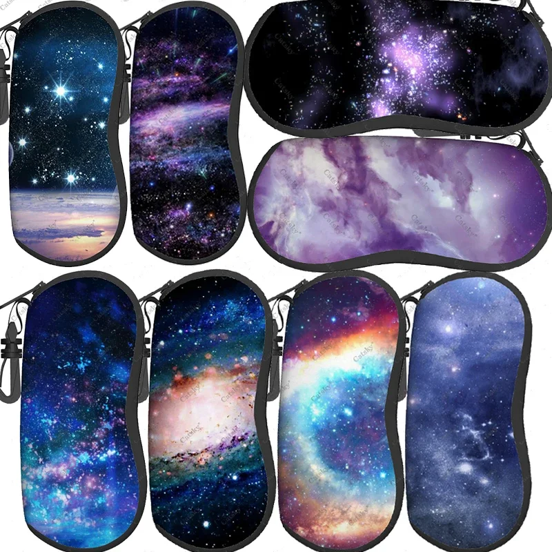 night starry sky  Glasses case zipper sunglasses bag travel printed soft shell storage glasses case for men women Glasses case