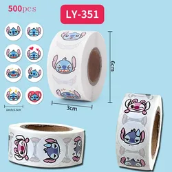 500pcs Lilo & Stitch Cute Sticker kids Reward Stickers etichetta regalo etichetta regalo insegnante incoraggiamento studente decorazione di cancelleria