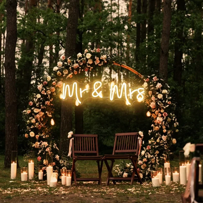 The wedding neon sign is suitable for wedding decoration, Valentine's Day, anniversary, wedding gifts, and on-site decoration