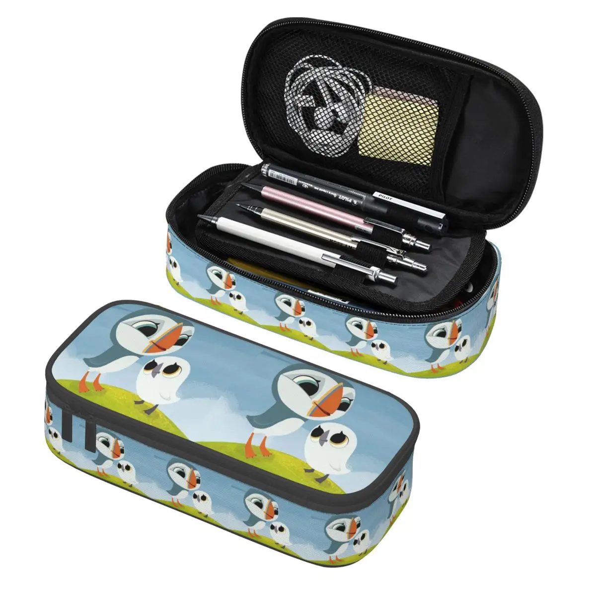 

Puffin Rock Cartoon Pencil Case Pen Holder Storage Stationery Supplies Big Capacity Pen Box Pencil Bag for Kids