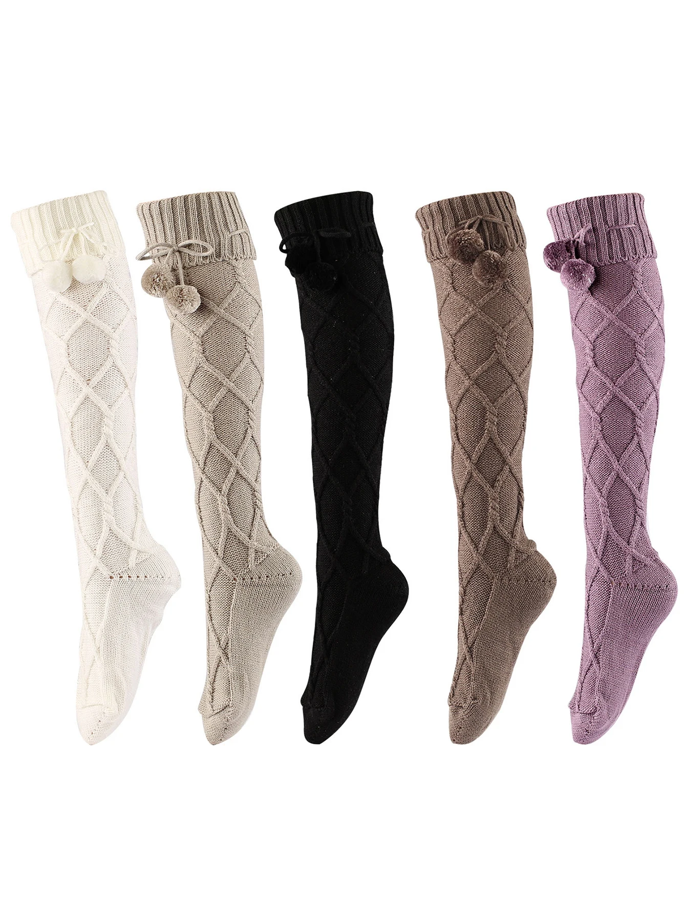 And Winter Knitted Socks Stacked Socks High Tube Over Knee Knitted Socks Wool Over Knee Socks Breathable plus Size Car Outfits