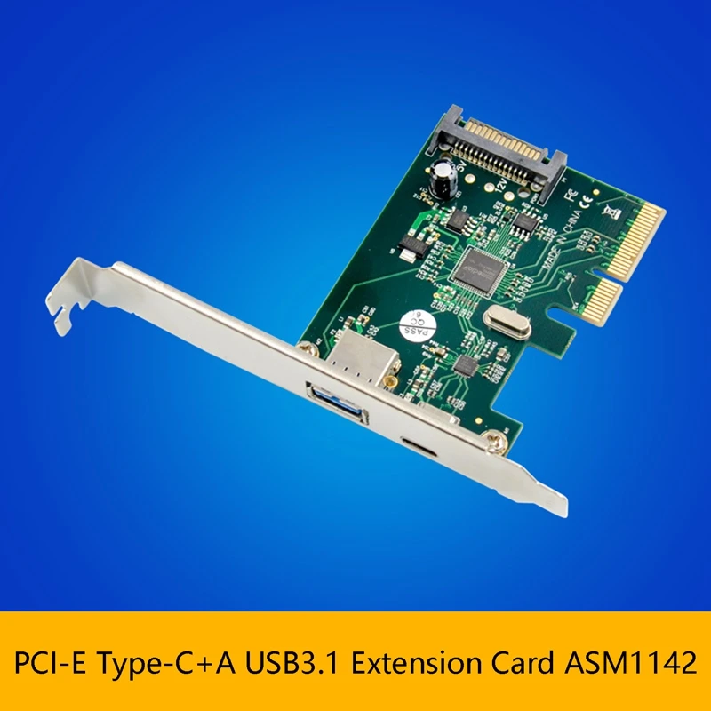 

Райзер-карта PCI-E X4 ASM1142 TYPE-C + карта расширения USB 3,1 TYPE-C + карта адаптера SATA Блок питания для сканера принтера