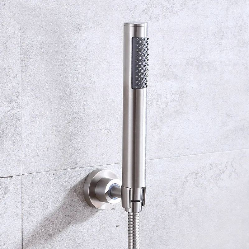 Bath Shower Set Bathroom Faucet Tub Spout Brushed Wall Mount Shower Head With Hand Held Handshower Washroom Accessories