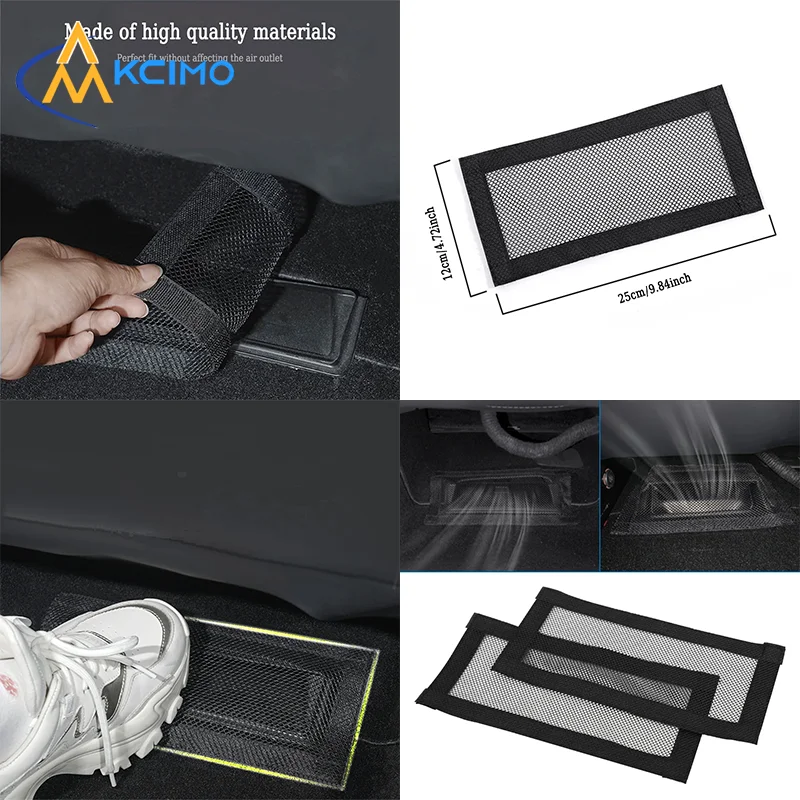 2Pcs Under Seat Air Vent Filter Covers For Tesla Model 3 Y Air Condition Outlet Anti-clog Dust Protection Mesh Net