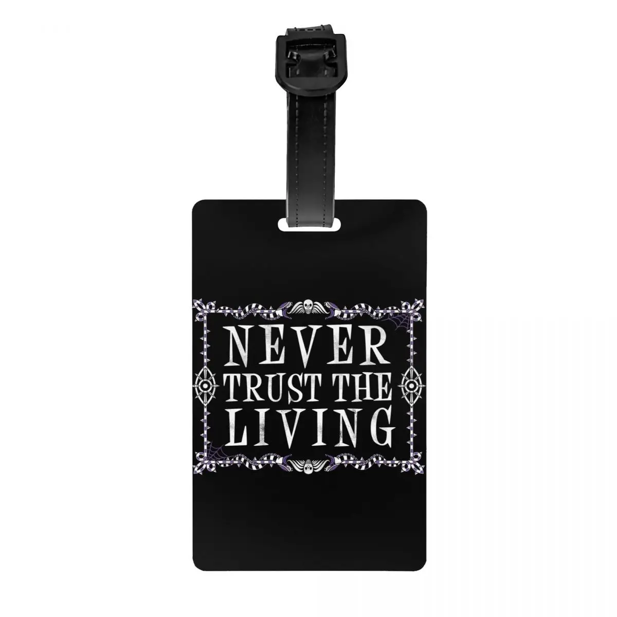 Never Trust The Living etichette per bagagli per valigie Goth occulto Halloween Witch Quote Privacy Cover nome ID Card