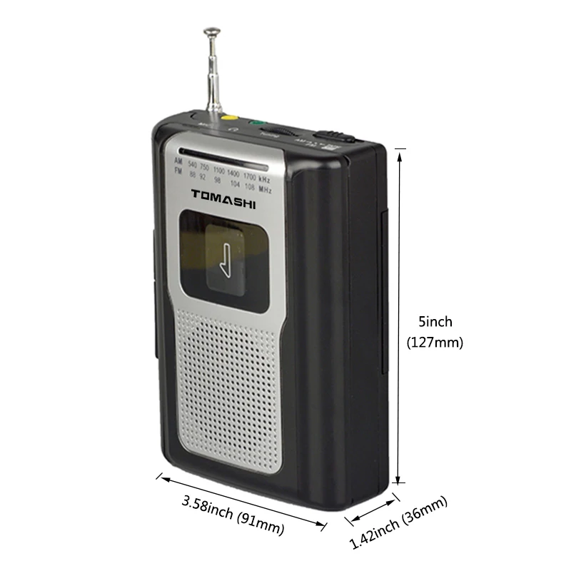 TOMASHI F-318A Portable Cassette Player Tape Recorders FM AM Radio Walkman with Built-in Speaker for News,Music,Language Learnin