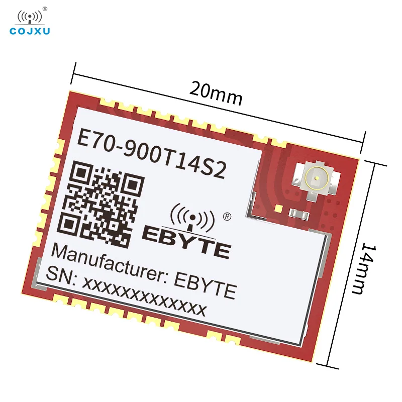 CC1310 Modbus UART Wireless Module 14dBm Small Size Long Distance 1.5km SMD Low Power Consumption Data Transsmision E70-900T14S2