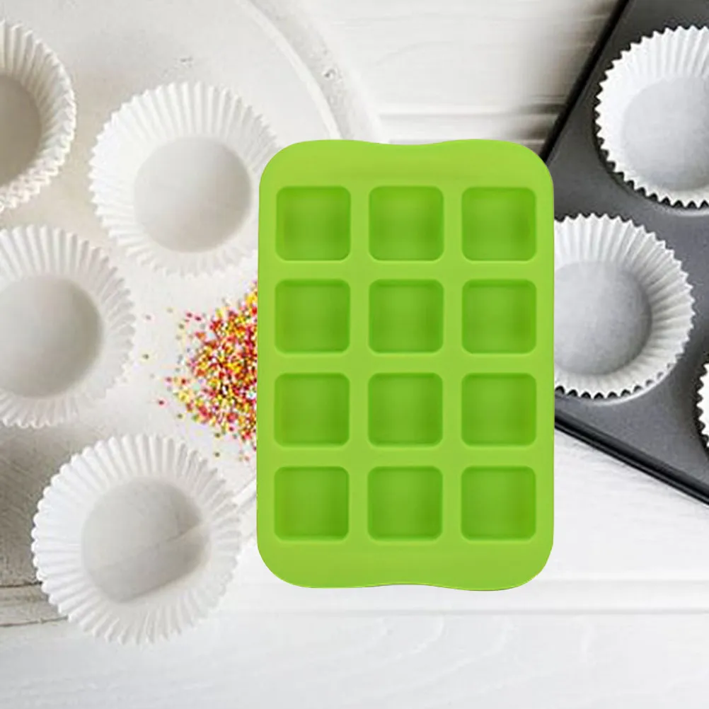 DIY 12 Cavities Ice Cube Tray Food Grade Silicone Square Mold Kitchen Tool Chocolate Mold Jelly Maker Ice Cube Trays