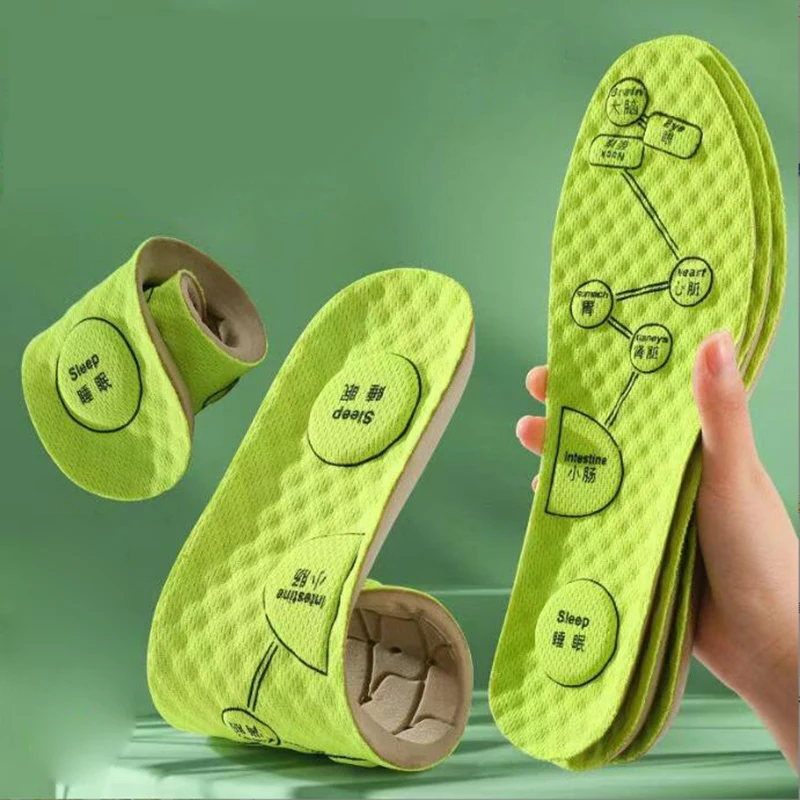 Acupressure on Foot Insoles For Shoes Breathable Deodorant Sport Insoles for Medical Man Women Comfortable Running Shoe Sole