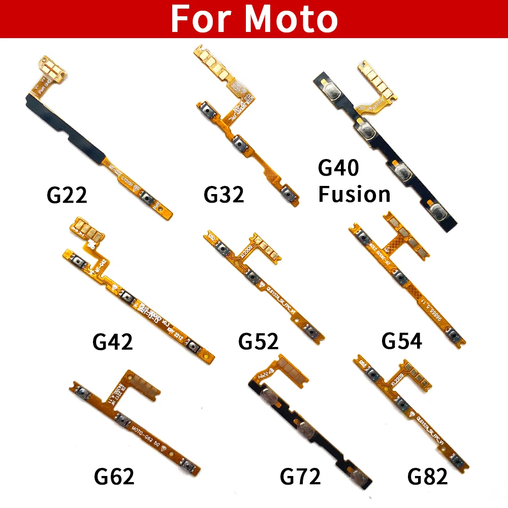 Interruptor liga/desliga botão de volume cabo flexível para moto g14 g22 g32 g42 g40 fusão g52 g54 g62 g71 5g g72 g82 g84 g51