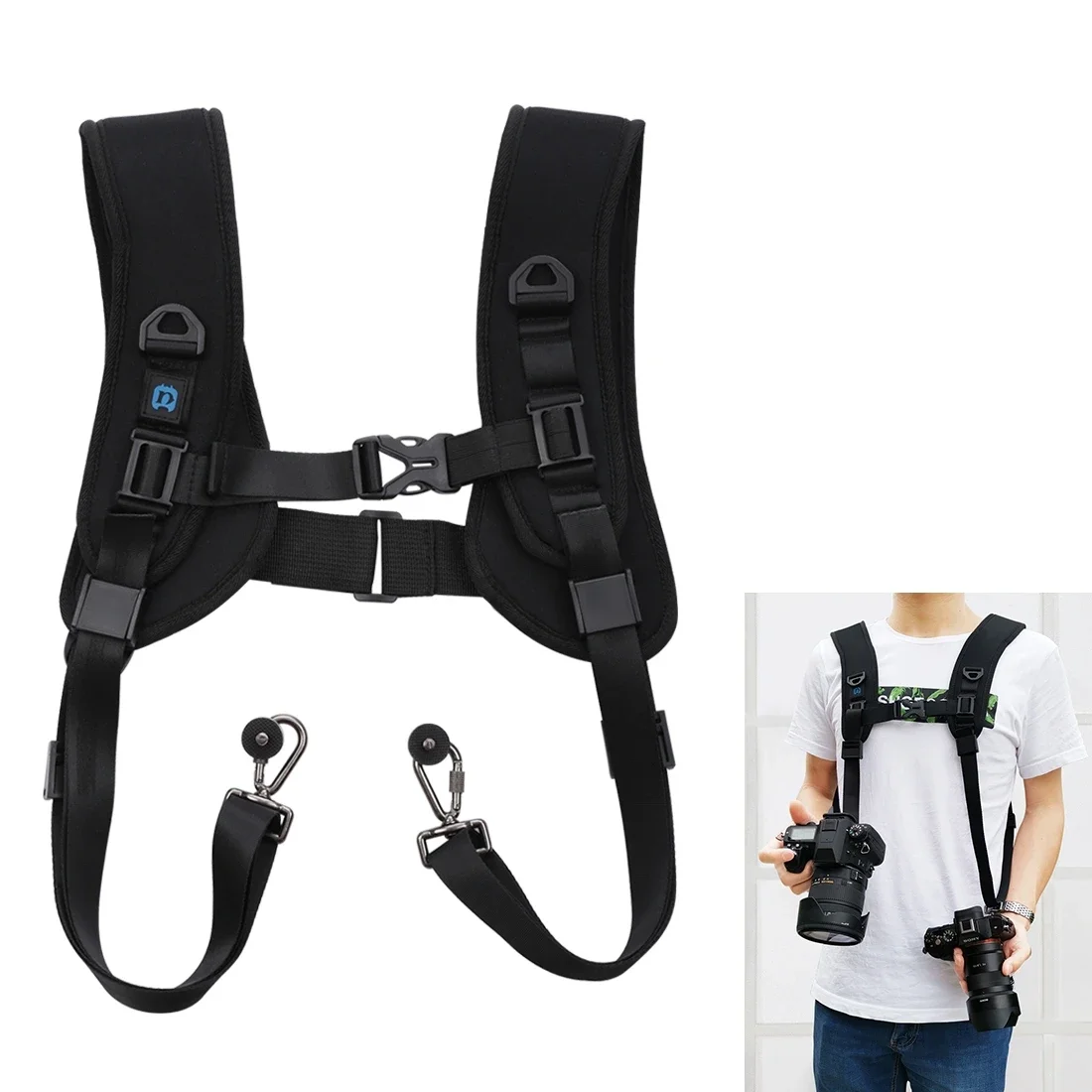 

PULUZ Quick Release Double Shoulder Harness Soft Pad Decompression Foam Strap Belt For DSLR Digital Cameras