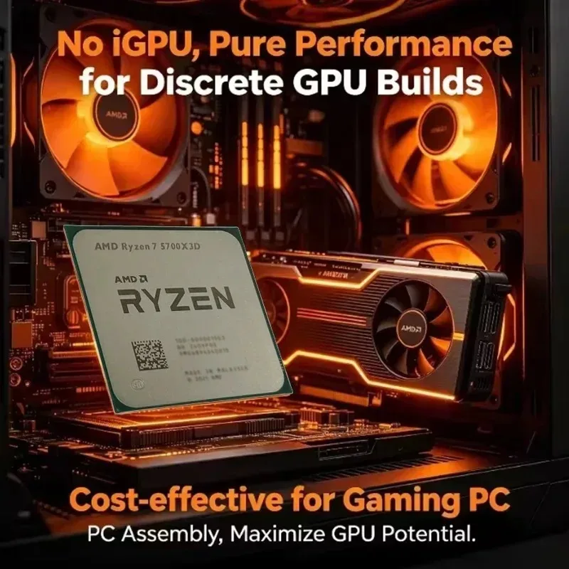 대량 CPU AMD Ryzen 7 5700X3D 8코어 16스레드 3GHz 기본 속도 4.1GHz 부스트 속도 105W AM4 DDR4 X570/B550 칩셋용 Ryzen 5000 시리즈 썸네일 5