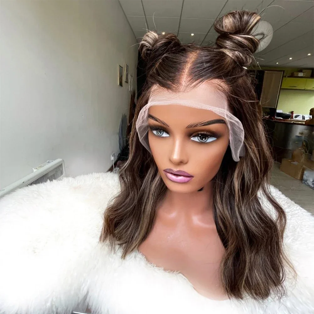 

5x5 Silk Base Human Hair Wig Long 26Inch Glueless 200Density Highlight Blonde Wave Lace For Women BabyHair Preplucked