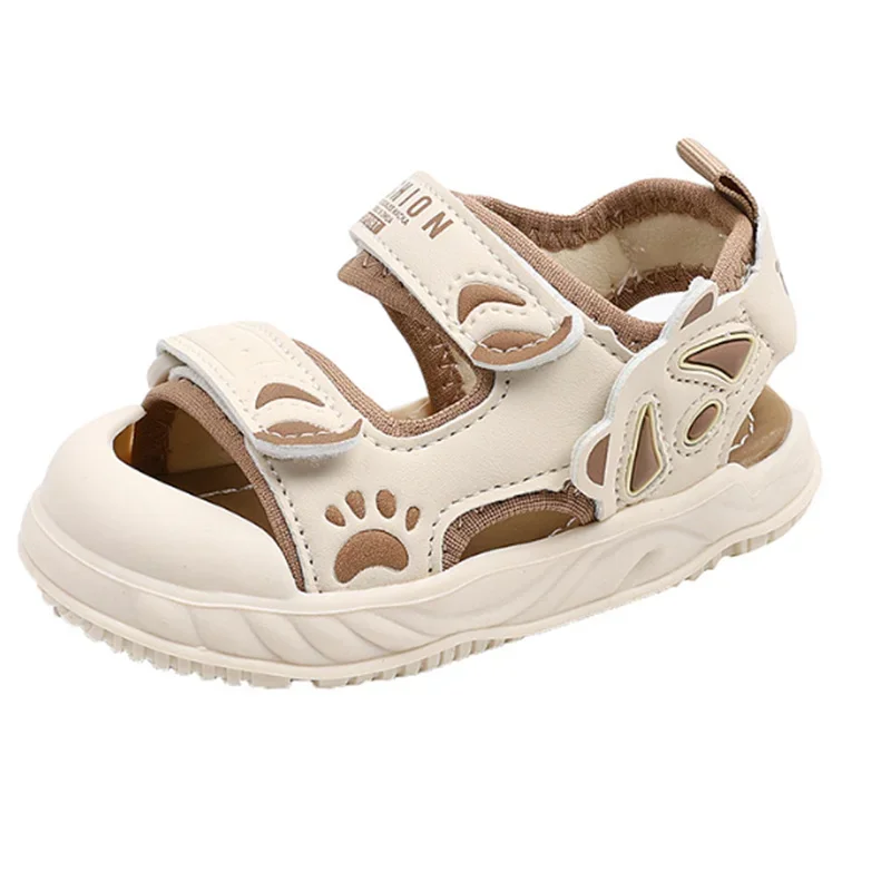 Hot Panda Print Toddlers Boys Girls Sandals Summer Children Beach Shoes Kids Fashion Anti-sliperry Soft Simple New 16-26 Size