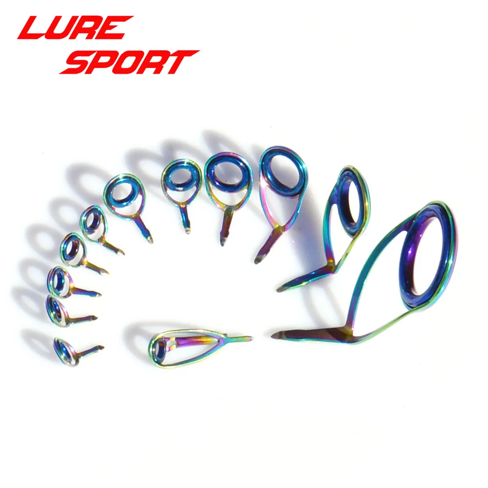 LureSport KT KL25 guide MN 12pcs Guide set Rainbow frame Blue Ring guide Rod Building component Repair DIY Accessory