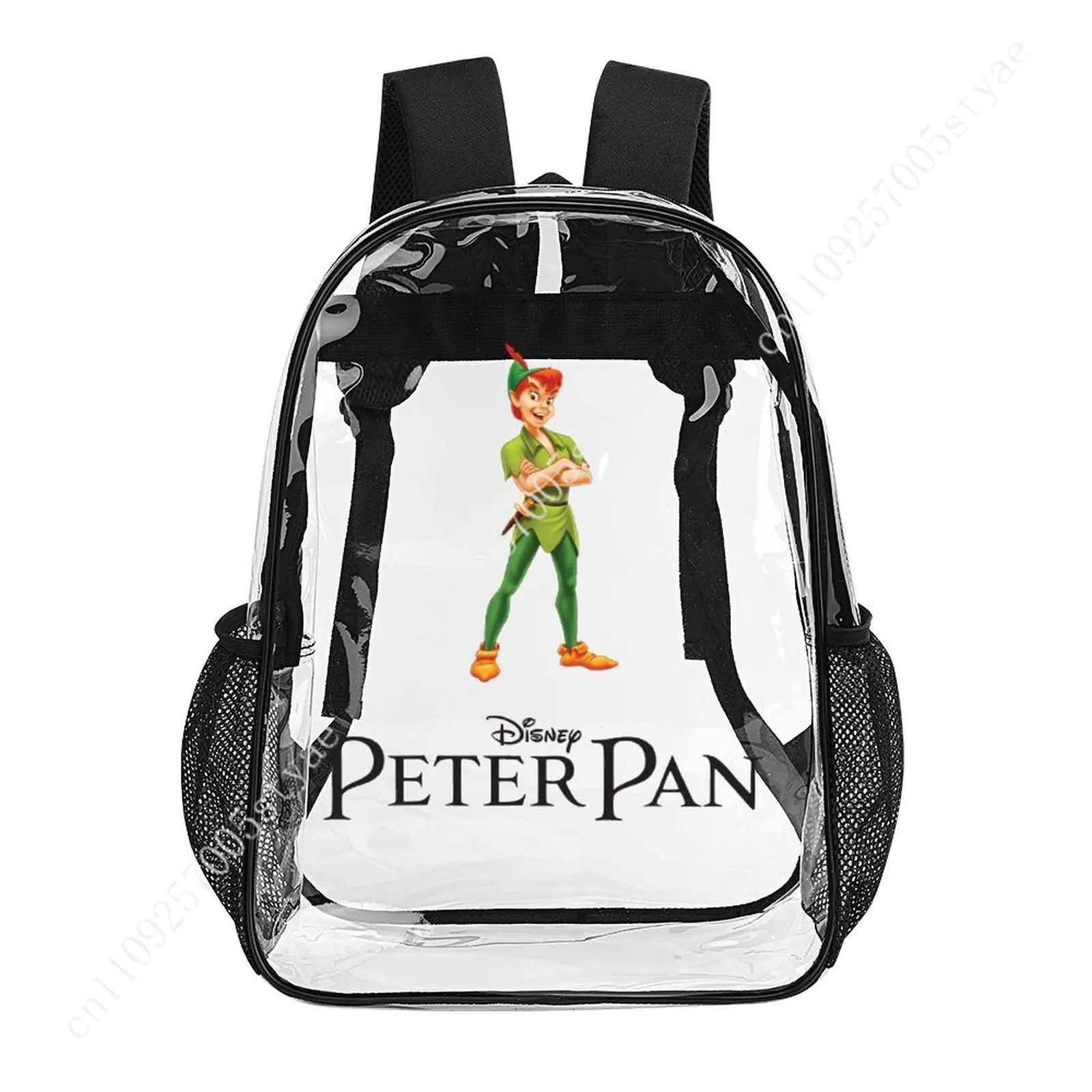 Peter Pan Transparent Backpack Disney Cartoon Decorative PVC Bag Design Your Photos Logos Text Customized Party Holiday Gifts