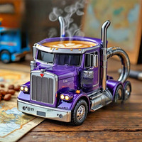 Creative Design Truck Coffee Mug Semi Truck Handcrafted Coffee Cup Semi-trailer Shaped 11 Ounces Semi-truck Coffee Mugs