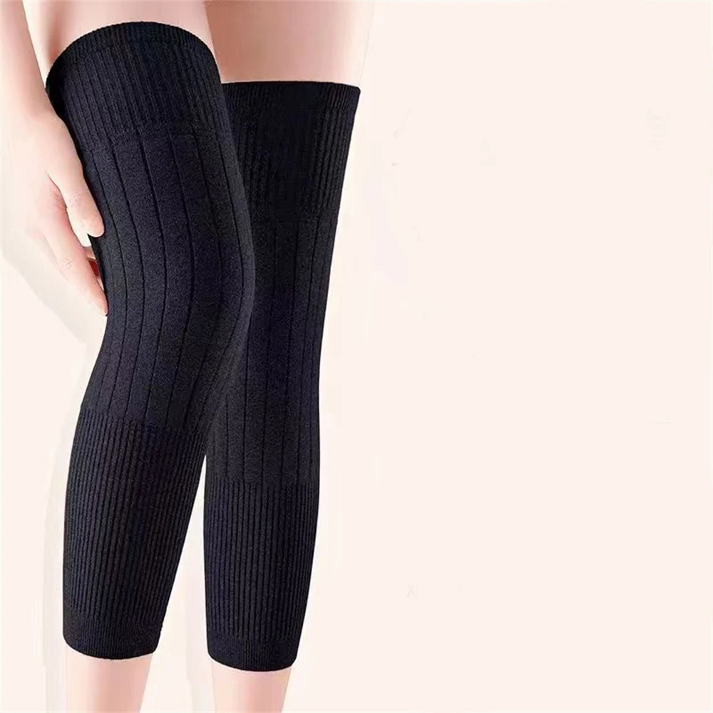 1 pair New Lengthened Non-slip Warm Knee Pads Thickened Leggings Autumn Winter Unisex Thermal Leg Warmers Sleeve Guard Protector