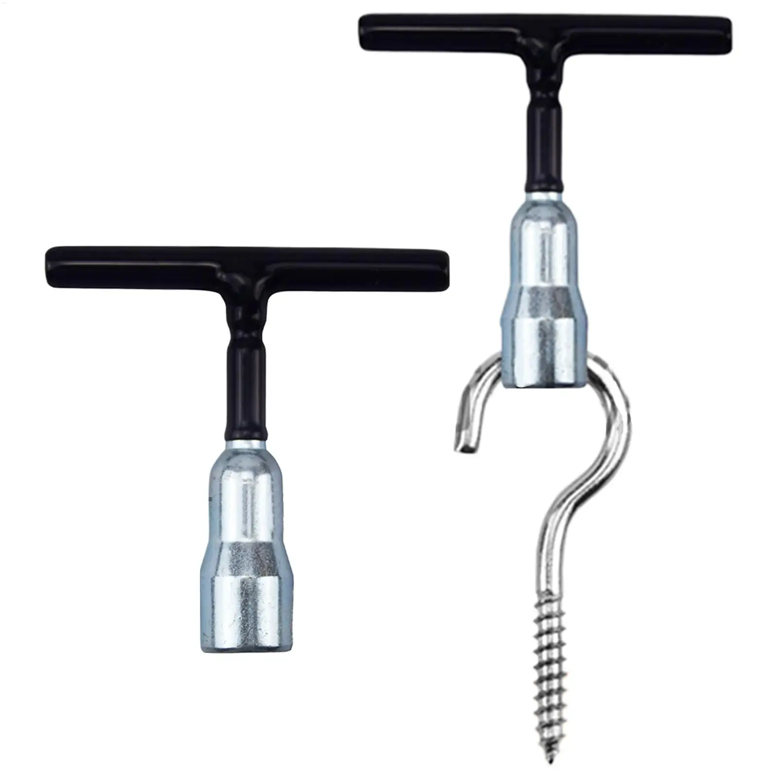 Clé à bec en T pour écrous à oreilles, lot de 2, en acier, pour vis à crochet en C, travaux mécaniques, assemblage et serrage d'écrous à oreilles