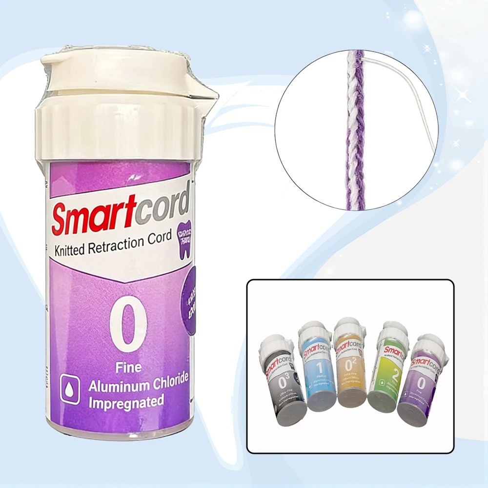 

3PCS Disposable Gingival Retraction Cord Knitted Cotton Hemostatic 5 Sizes (00, 0, 1, 2, 3) for Crown Preparation