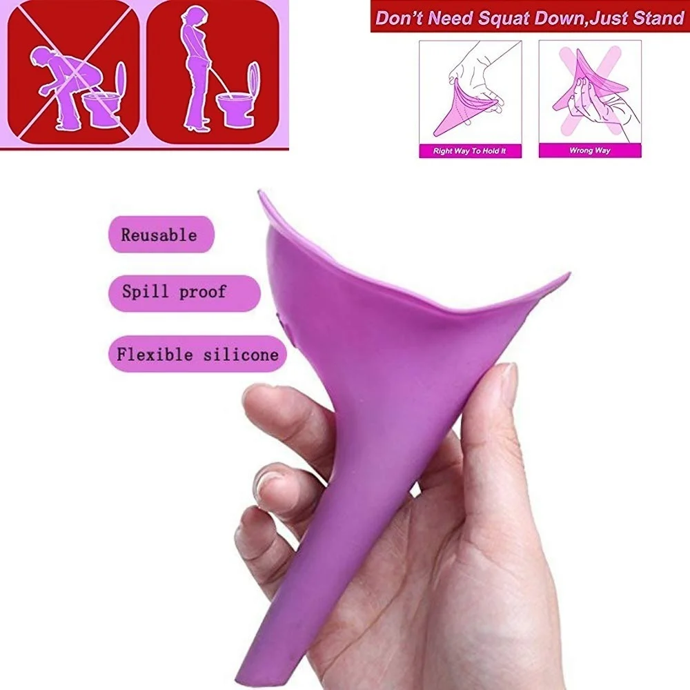 Portable Pee Funnel For Women Standing Piss Silicone Toilet Female Urinal For Travel Femme Urinating Device Emergency Camping