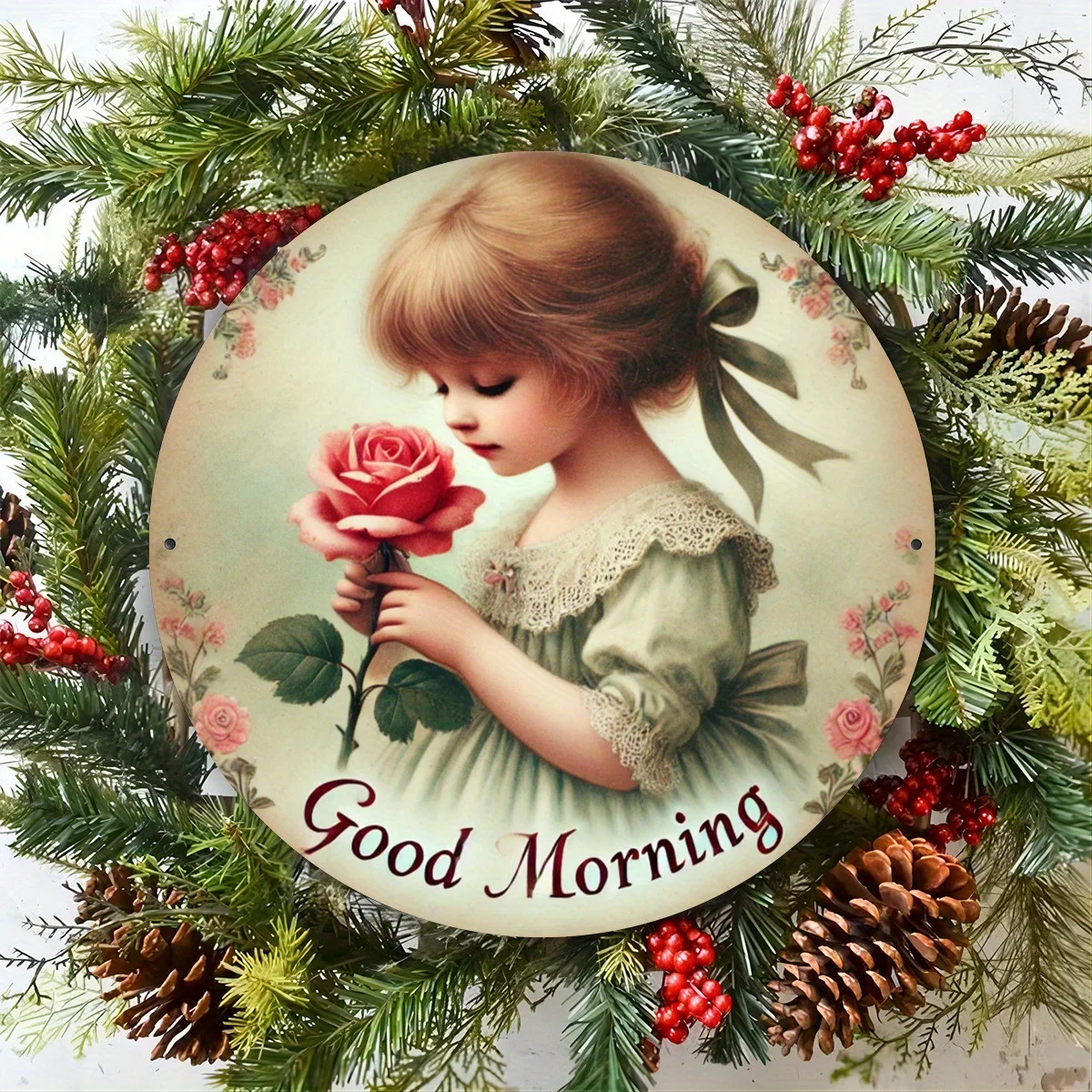 طباعة أنيقة "Good Morning عالية الوضوح، مناسبة لغرفة النوم وغرفة المعيشة وديكور المقهى، وديكور مثالي للغرفة