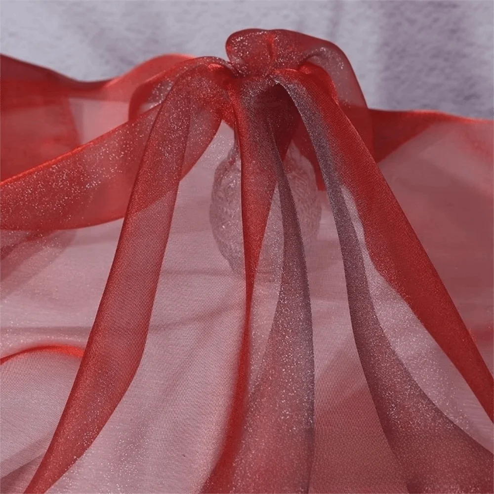 1m/20m*140cm Glitter Organza Fabric Shiny Soft Tulle Fabric DIY Materials Handmade Fluorescent Organza Fabrics