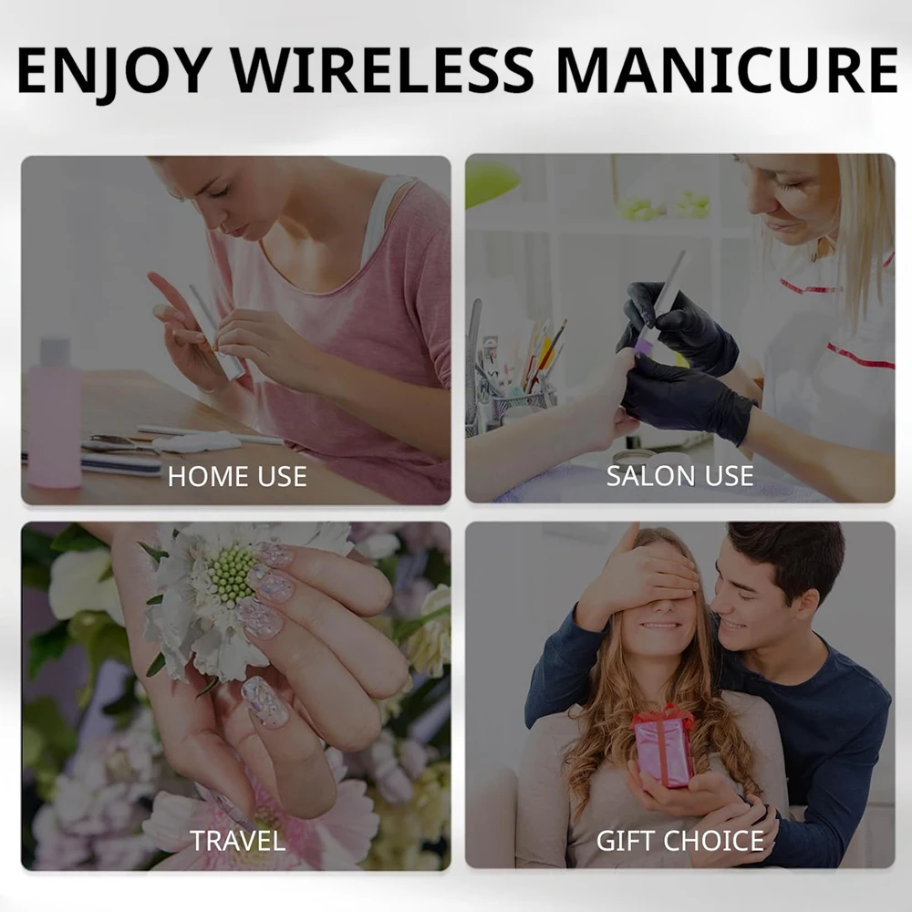مصباح أظافر LED محمول بالأشعة فوق البنفسجية مع مؤقت، مجفف أظافر لاسلكي محمول قابل لإعادة الشحن عبر USB لعلاج سريع، أظافر جل وفن مانيكير #6