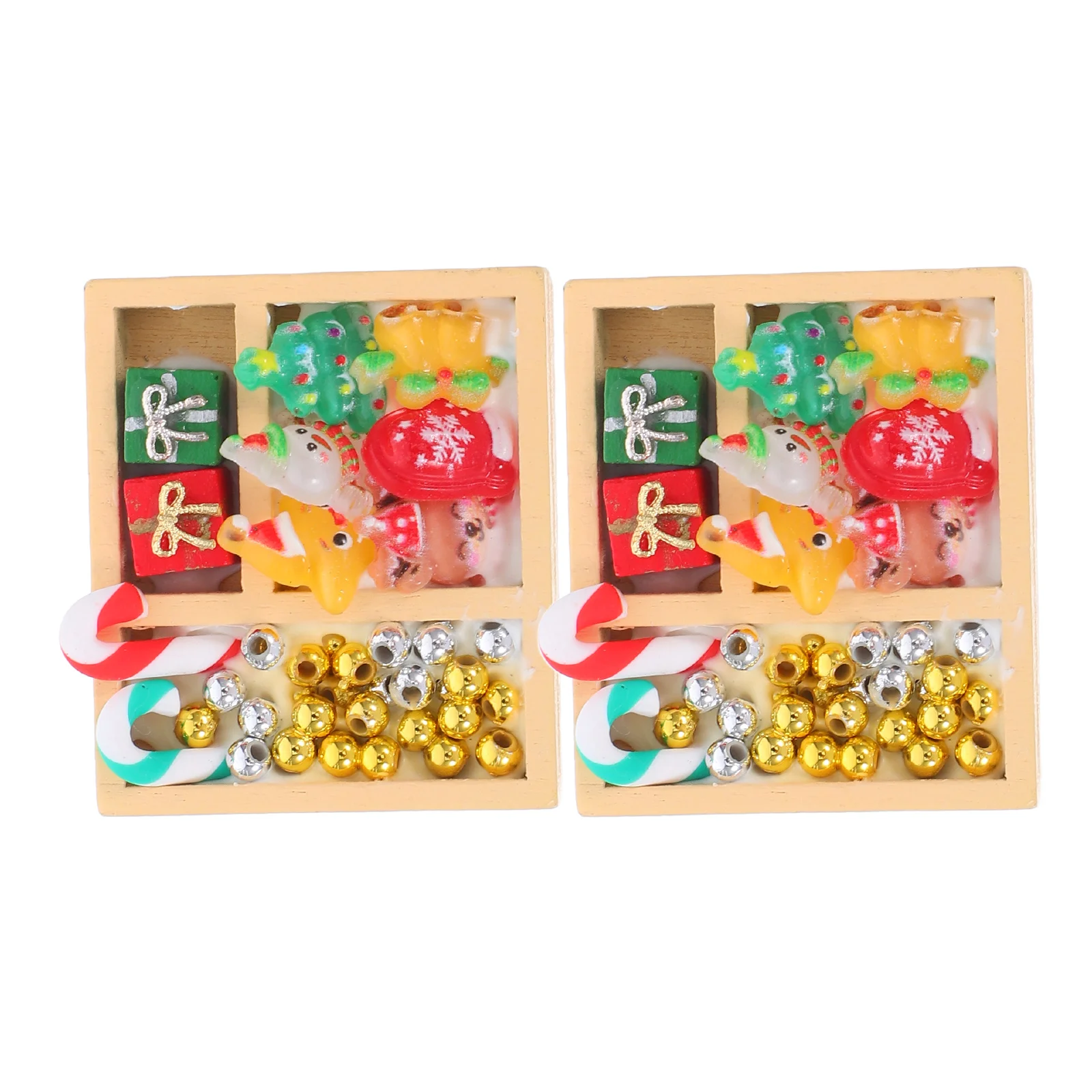 

2 Pcs Holiday Decoration Accessories Mini Candy Ornament Miniature for Dollhouses
